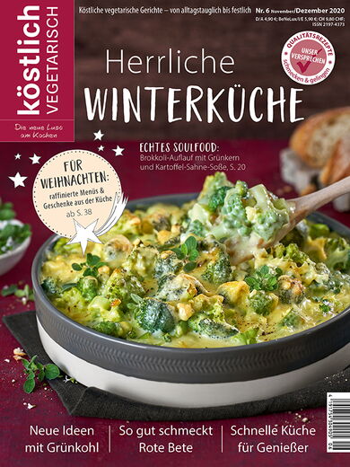 Kochzeitschrift Koestlich Vegetarisch Herrliche Winterkueche Kv 6 2020 Titelseite Gross 72dpi Rgb 604x805px K5 Ff3c4f4b