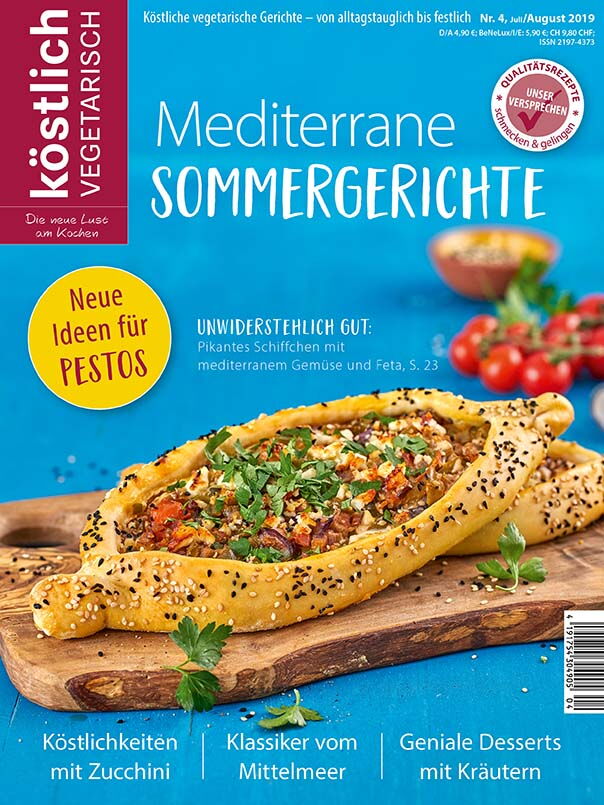 Kochzeitschrift Koestlich Vegetarisch Mediterrane Sommergerichte Kv 4 2019 Titelseite Gross 72dpi Rgb 604x805px K5 61d3a7fb