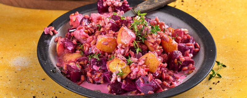 6 23 Dinkelpfanne Mit Roter Bete Und Birnen 1920x760px 7d4c6f6f