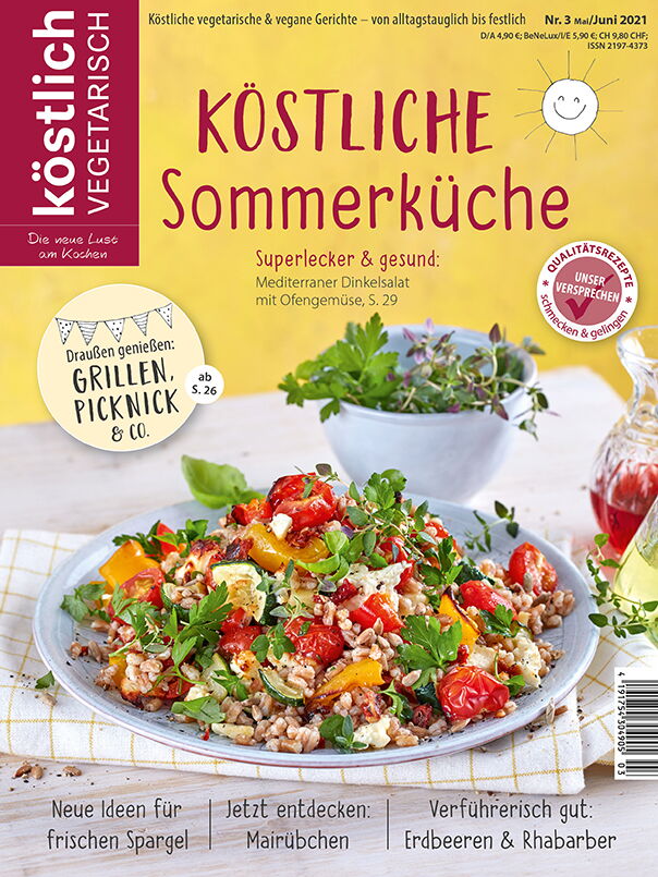 Kochzeitschrift Koestlich Vegetarisch Koestliche Sommerkueche Kv 3 2021 Titelseite Gross 72dpi Rgb 604x805px K5 1d0be079