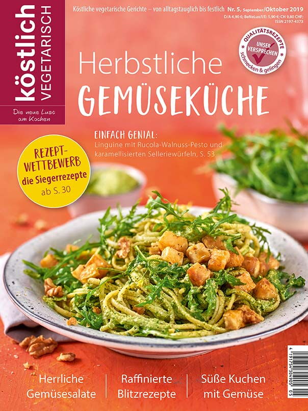 Kochzeitschrift Koestlich Vegetarisch Herbstliche Gemuesekueche Kv 5 2019 Titelseite Gross 72dpi Rgb 604x805px K5 E61d5f3f