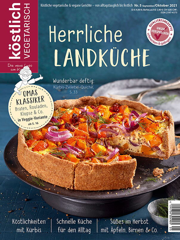 Kochzeitschrift Koestlich Vegetarisch Herrliche Landkueche Kv 5 2021 Titelseite Gross 72dpi Rgb 604x805px K5 Df6355fa