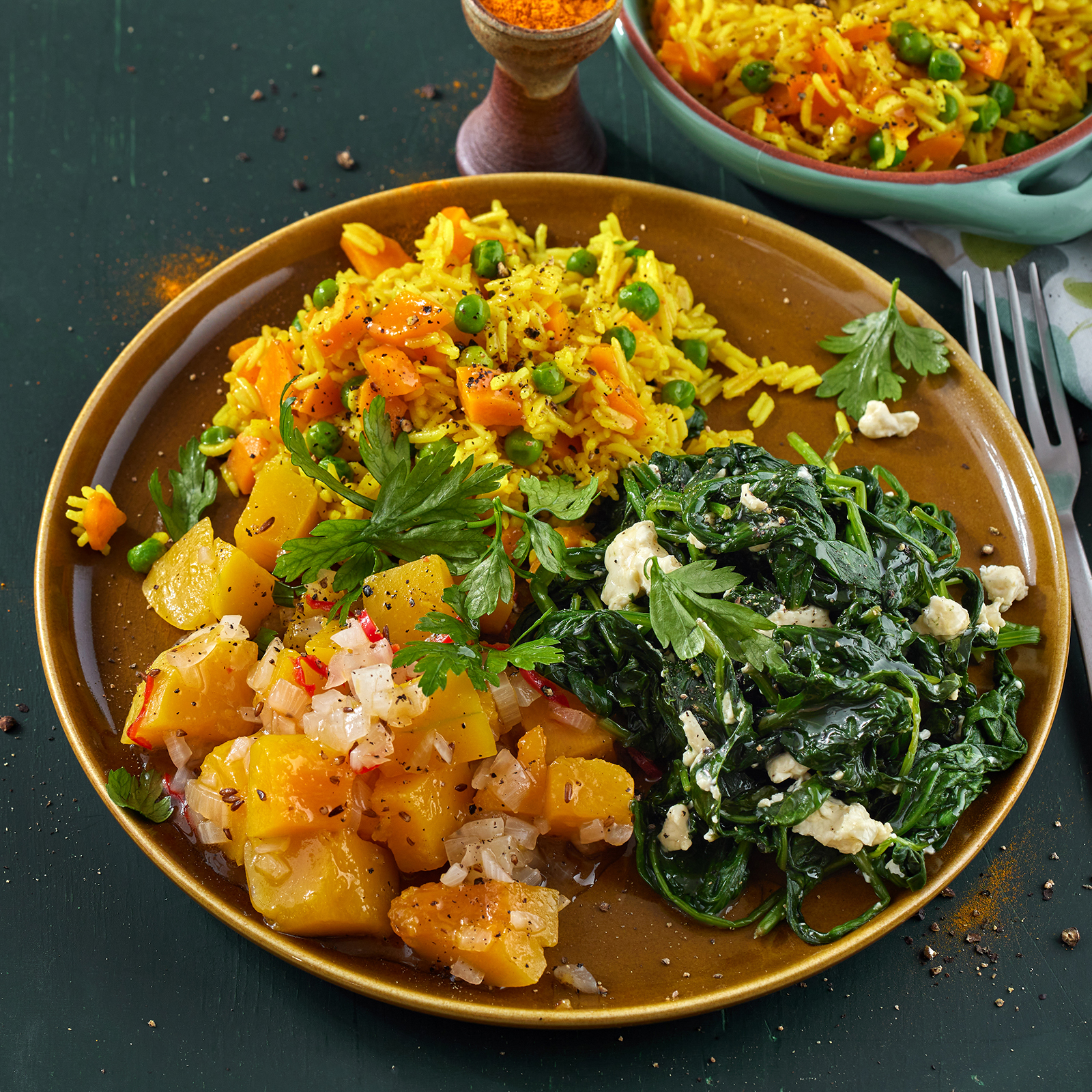 6 23 Wuerziges Kuerbisgem%C3%BCse Mit Spinat Und Savoury Rice 1600x1900px