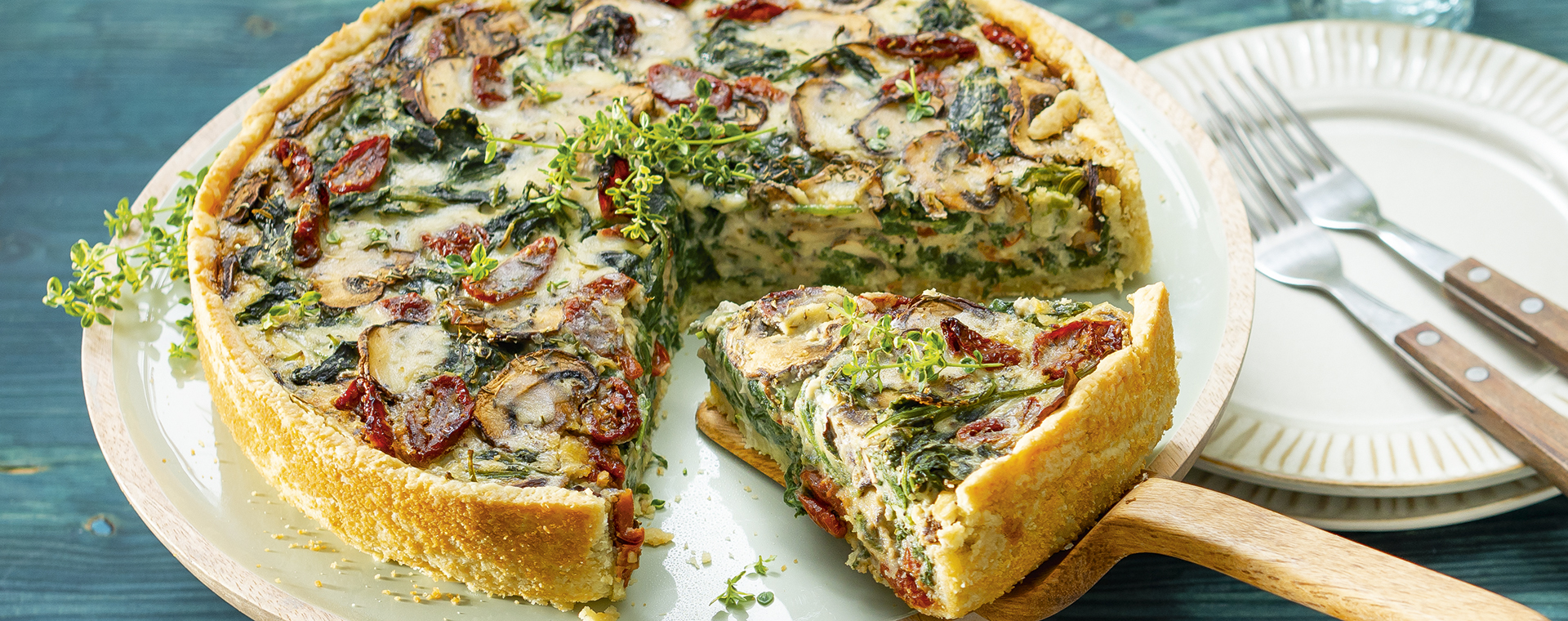 2 25 Vegane Champignon Spinat Quiche 1920x760px